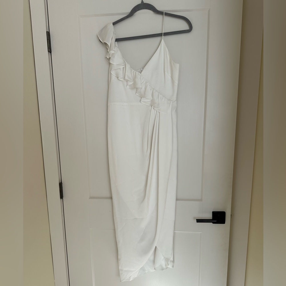 Shona Joy Luxe Asymmetrical Frill Maxi Dress